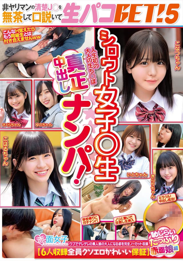 シロウト女子○生真正中出しナンパ！非ヤリマンの清楚J○を無茶して口説いて生パコGET！5【6人収録全員クソエロかわいい保証】恥じらいたっぷり赤面娘編
